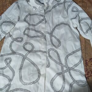 Rachel Zoe White and Black Button Down Shirt